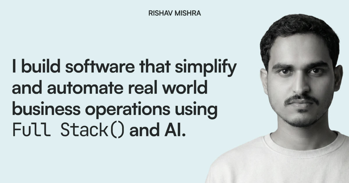 Rishav Mishra - Full Stack Developer | React, Node.js, AI